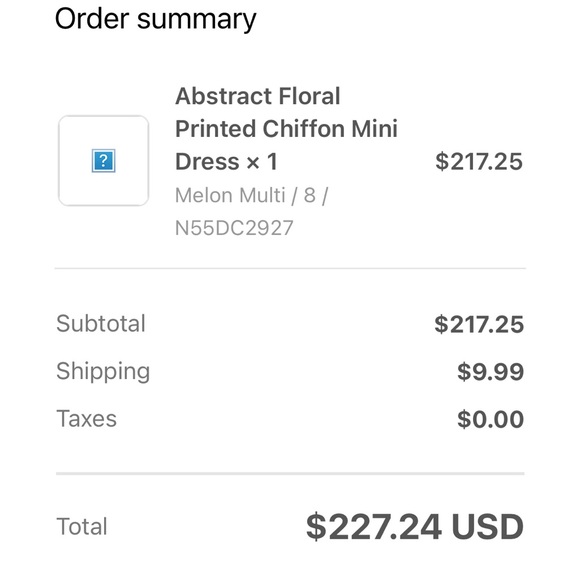 Abstract Floral Printed Chiffon Mini Dress - Melon - SIZE 8 - Picture 13 of 13